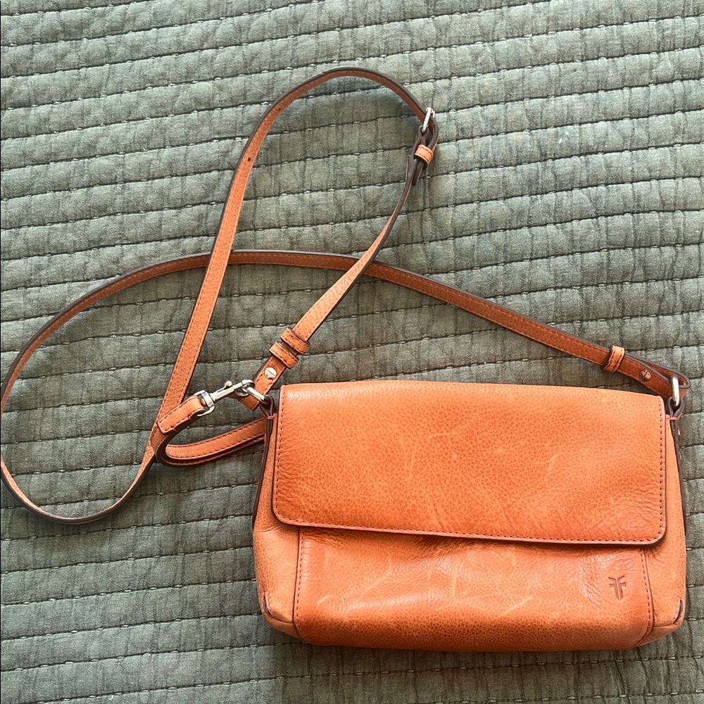 Frye Orange Leather Crossbody Bag